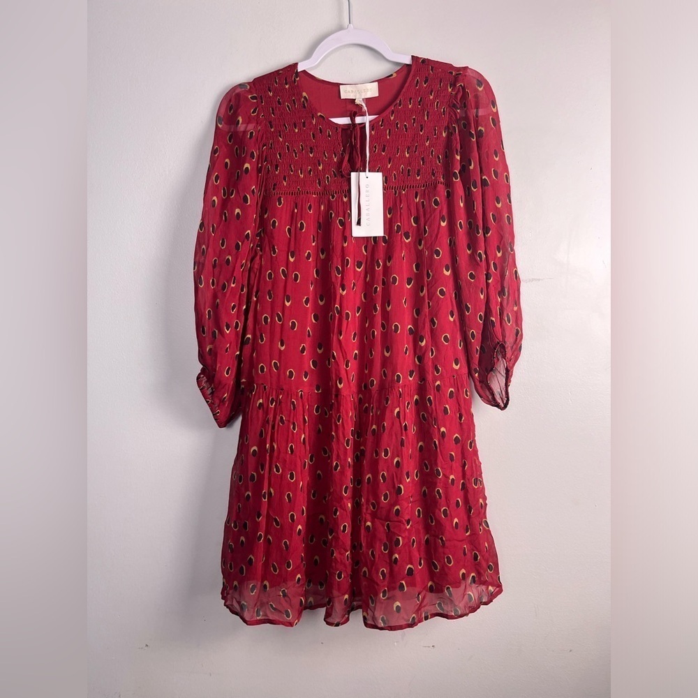 NWT Caballero VANYA DRESS IN PEACOCK RED DOT size xs - Picture 5 of 10